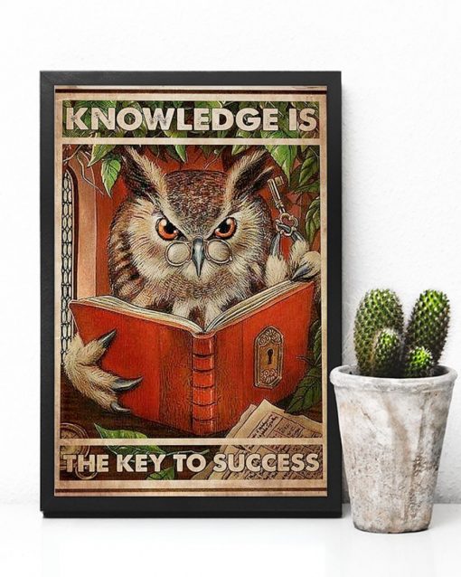 Best Teacher Knowledge Is The Key To Success Owl Poster