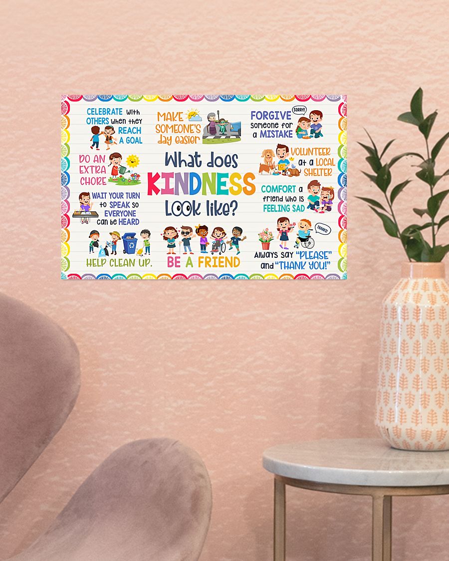 US Shop Teacher What Does Kindness Look Like Poster