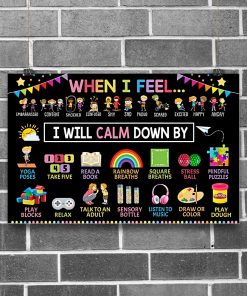 Funny Tee Teacher When I Feel Shy Sad Proud I Will Calm Down By Yoga Poses Take Five Read A Book Poster