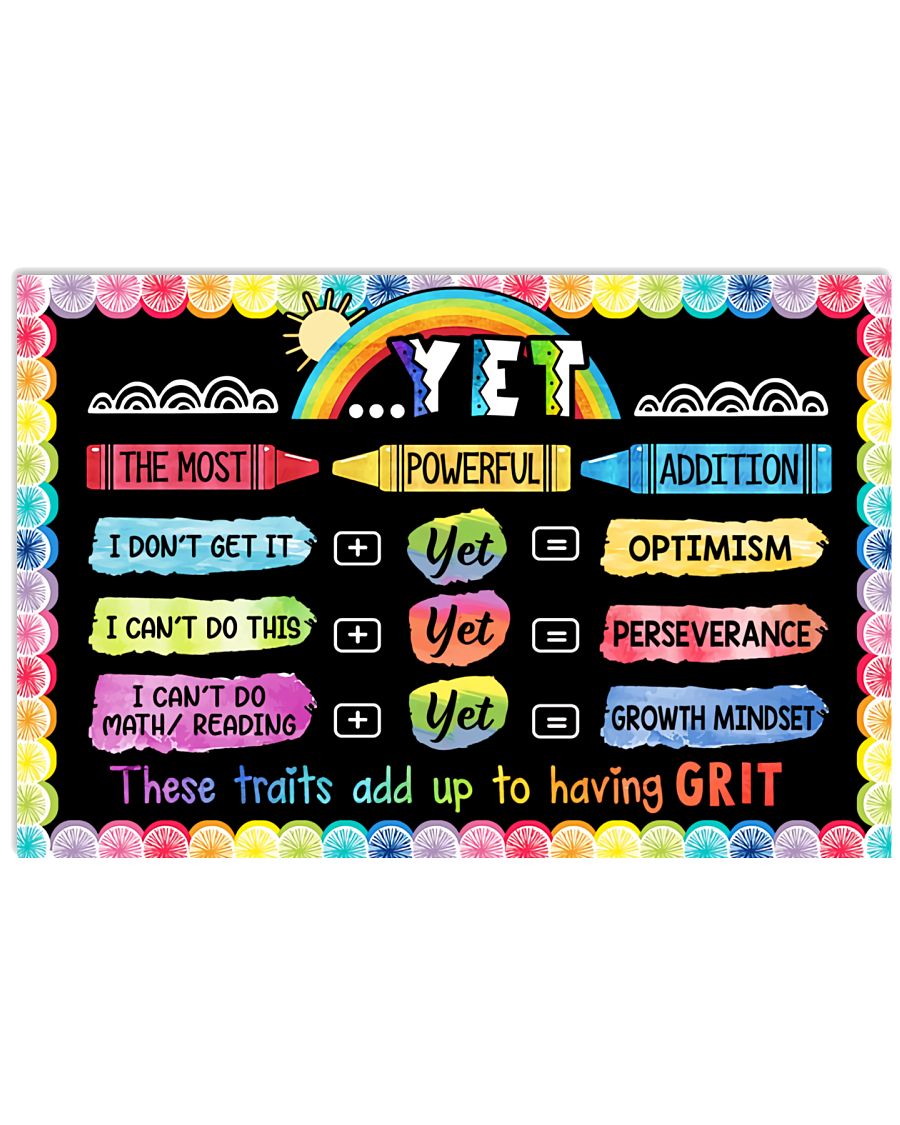 Teacher Yet These Traits Add Up To Having Grit Poster