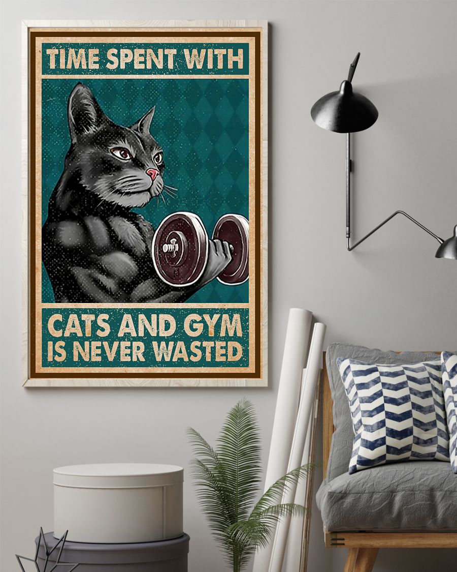 Gorgeous Time Spent With Cats And Gym Is Never Wasted Poster
