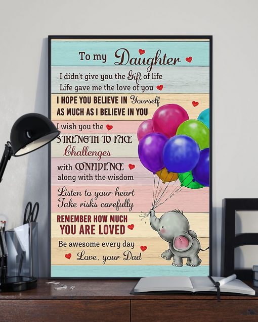 Top Rated To My Daughter Remember How Much You Are Loved Be Awesome Everyday Baby Elephant Poster