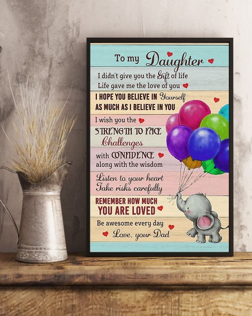 Unisex To My Daughter Remember How Much You Are Loved Be Awesome Everyday Baby Elephant Poster