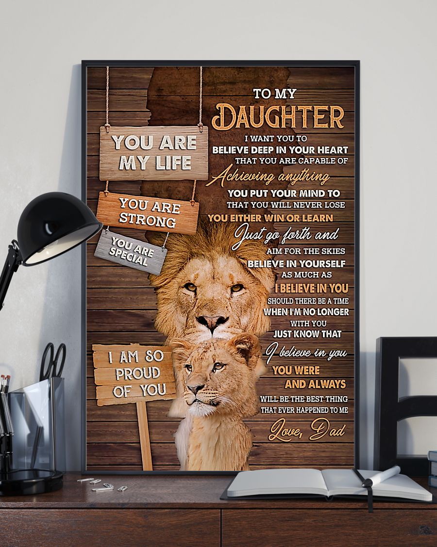 Esty To My Daughter You Are My Life You Are Strong You Are Special Lion Poster