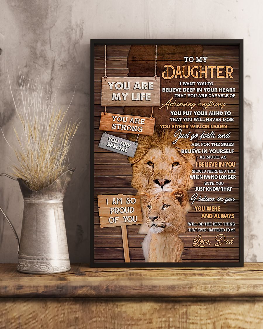 Print On Demand To My Daughter You Are My Life You Are Strong You Are Special Lion Poster