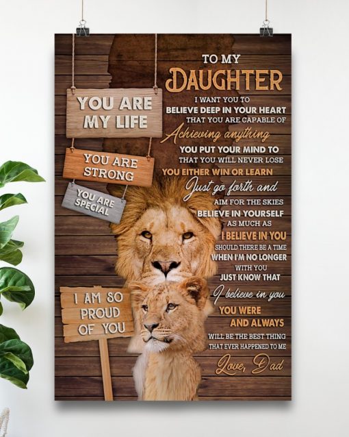 Rating To My Daughter You Are My Life You Are Strong You Are Special Lion Poster