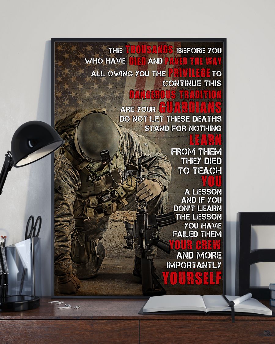 Mother's Day Gift Veteran The Thousands Before You Who Have Died And Paved The Away Poster