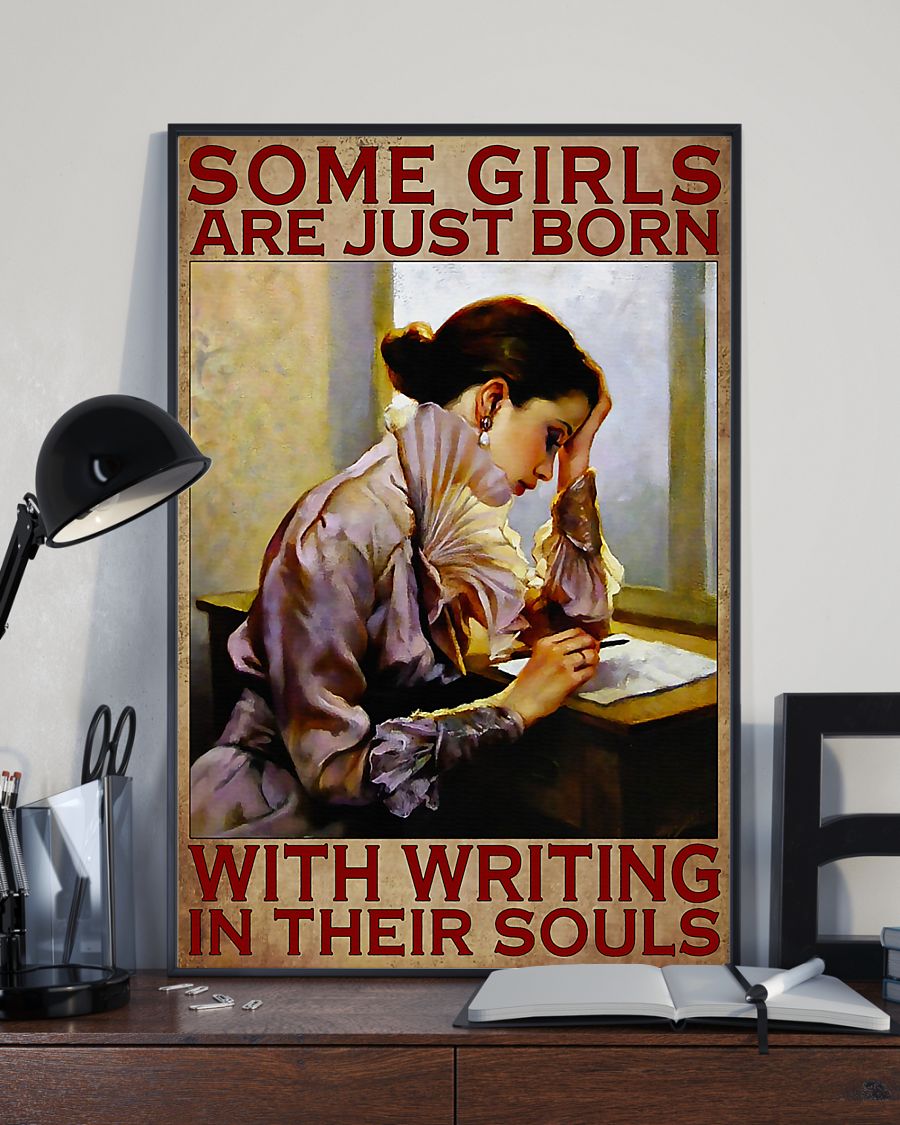 US Shop Writer Girls Born With Writing In Their Souls Poster