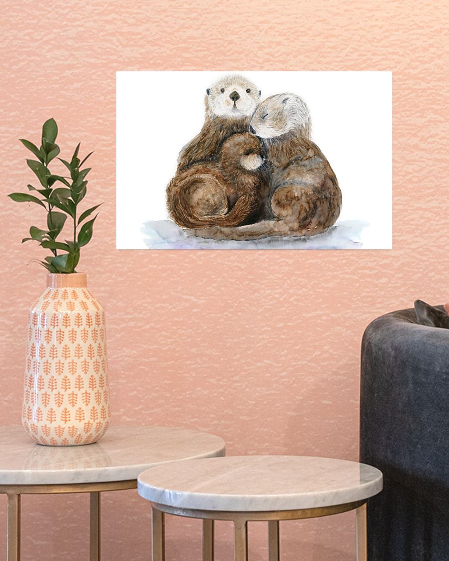 Wonderful Cute Otter Family Poster