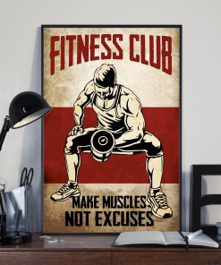 Ships From USA Fitness Club Make Muscles No Excuses Poster