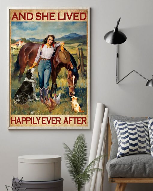 Father's Day Gift And She Lived Happily Ever After Cowgril Poster