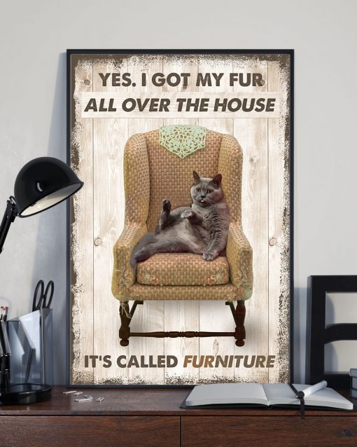 Great artwork! Cat I Got My Fur All Over The House Poster