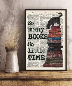 Hot Books And Cat So Many Books So Little Time Poster