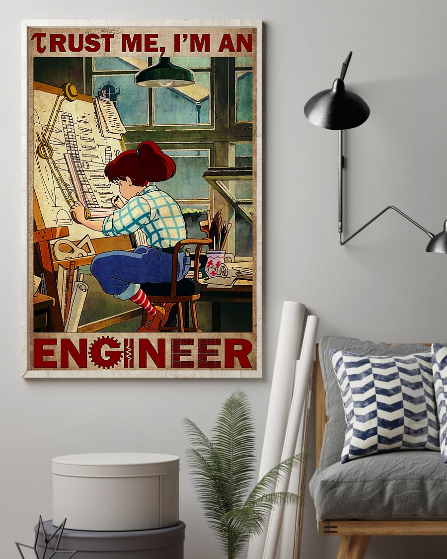 Adult Trust Me I'm An Engineer Vintage Poster