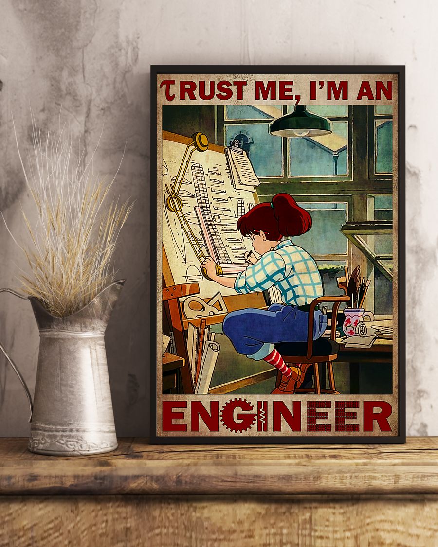 Fantastic Trust Me I'm An Engineer Vintage Poster